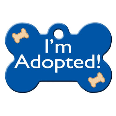 ID Tag Bone Painted Blue Adopted -